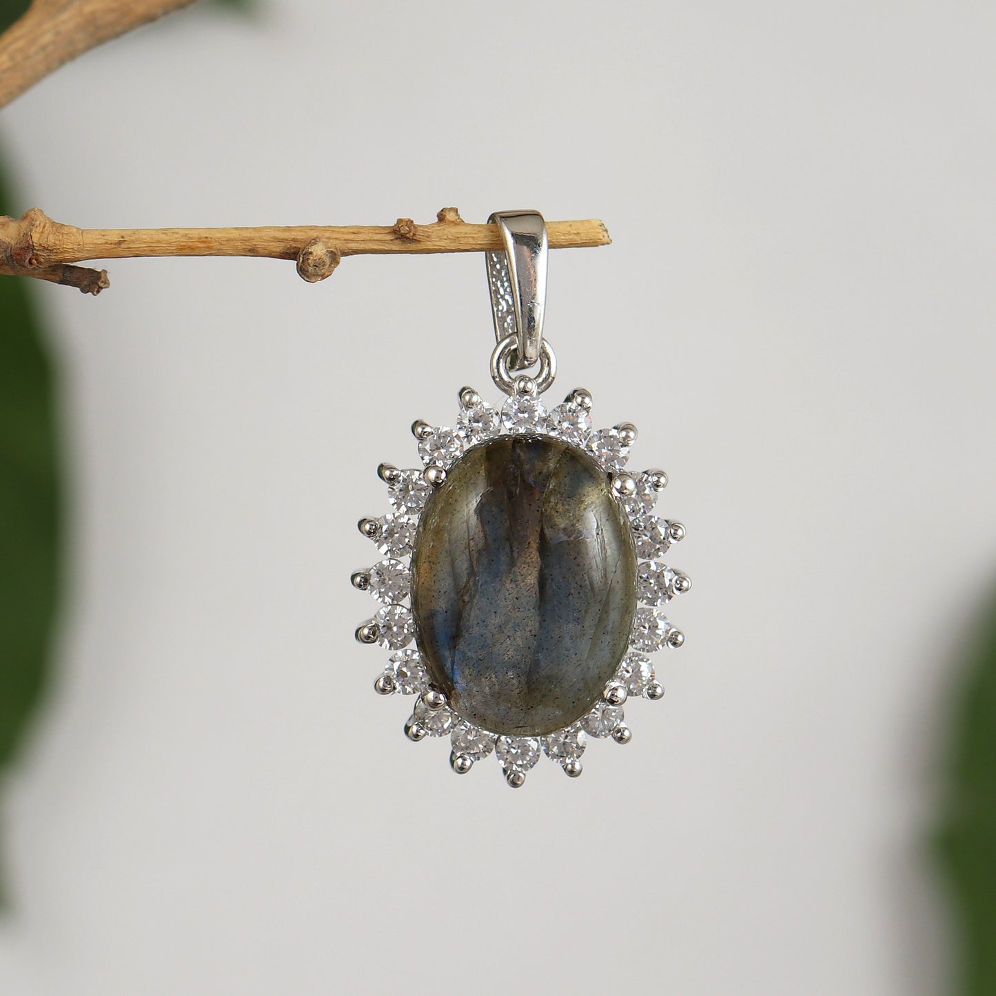 Labradorite Pendant-925 Sterling Silver Pendant-Labradorite Cluster Pendant-Multi Fire Pendant-Chain Pendant-Handmade Pendant-Christmas Gift