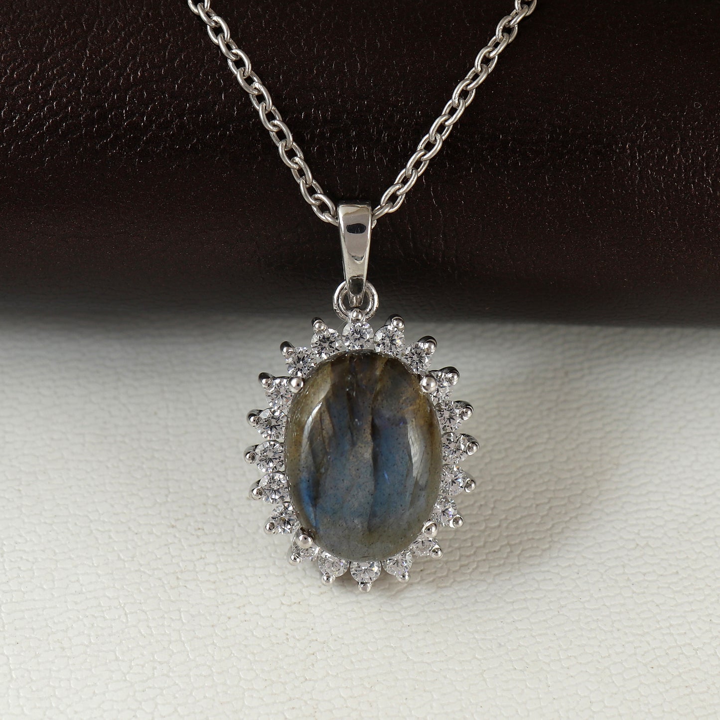 Labradorite Pendant-925 Sterling Silver Pendant-Labradorite Cluster Pendant-Multi Fire Pendant-Chain Pendant-Handmade Pendant-Christmas Gift