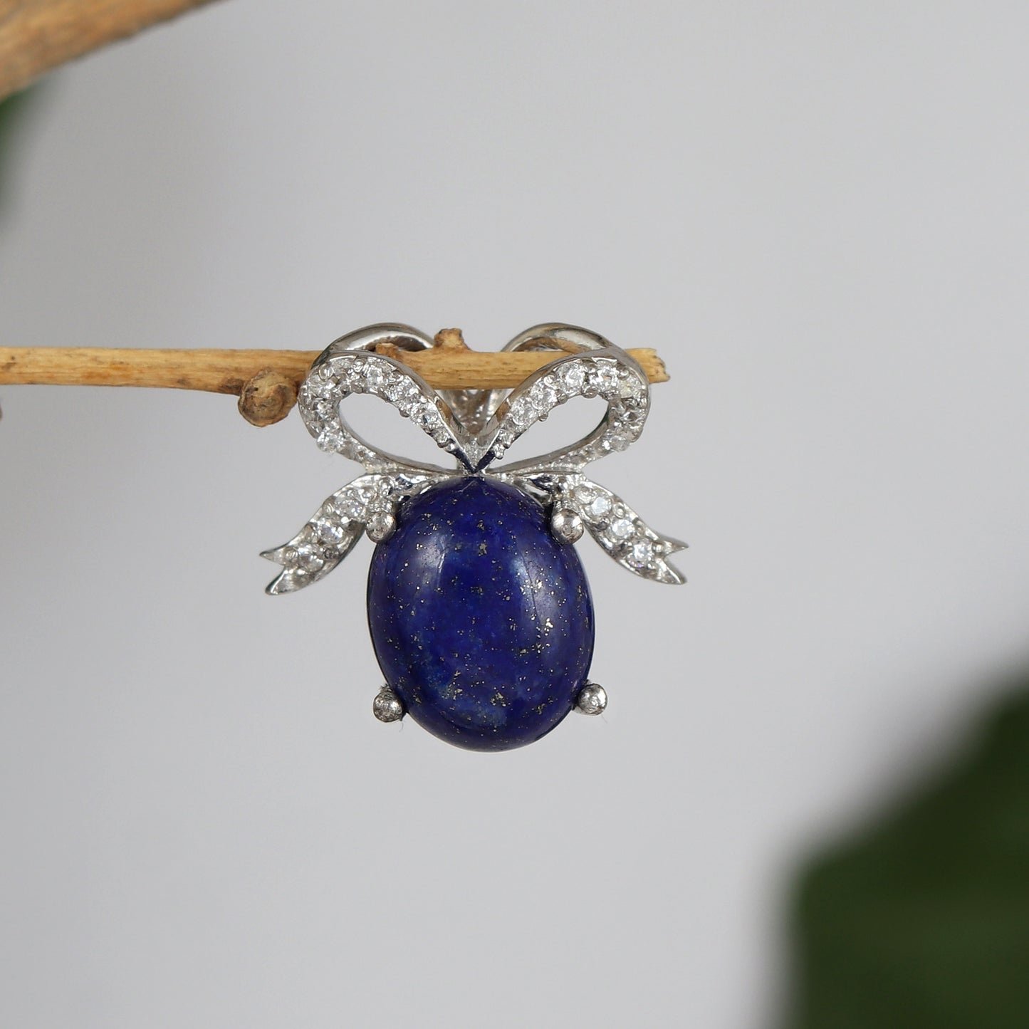 Lapis Lazuli Pendant-925 Sterling Silver Chain Pendant-Blue Cabochon Gemstone Pendant-Handmade Pendant-Lapis Lazuli Jewelry-Gift for Her