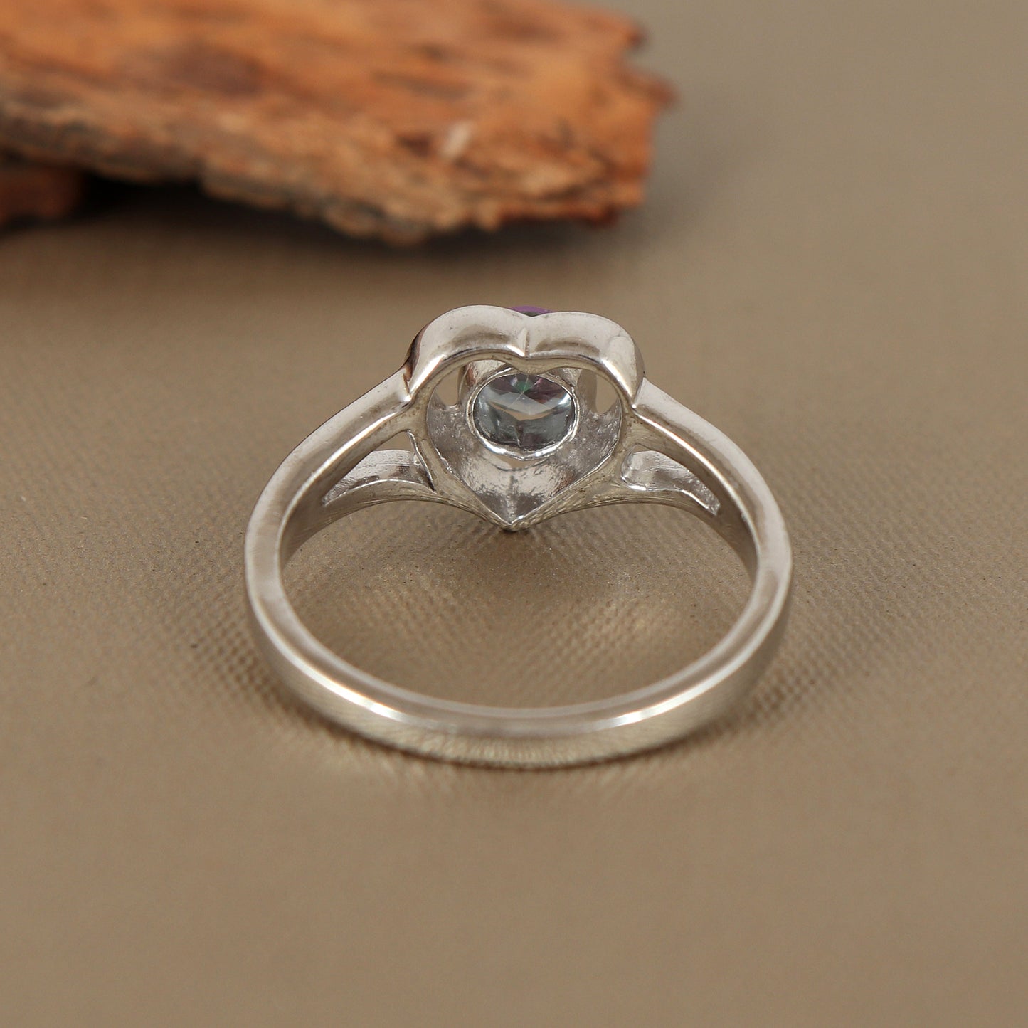 Natural Mystic Topaz Engagement Ring-925 Sterling Silver Ring-Mystic Topaz Round Gemstone Ring-Handmade Ring-Wedding Gift for Her Wife