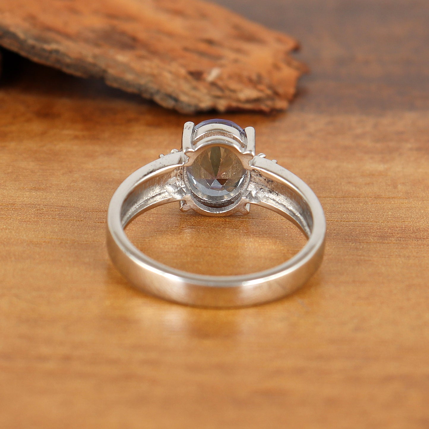 Natural Mystic Topaz Oval Cut Gemstone Ring-925 Sterling Silver Ring-Mystic Topaz Cluster Ring-Handmade Vintage Ring-Gift for Her Wife