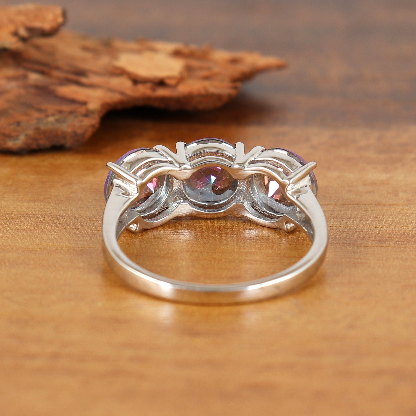 Natural Mystic Topaz round Gemstone Ring-925 Sterling Silver, Mystic Topaz Ring, Rainbow Topaz Ring, Birthstone Ring, Engagement Gift, Wedding Ring