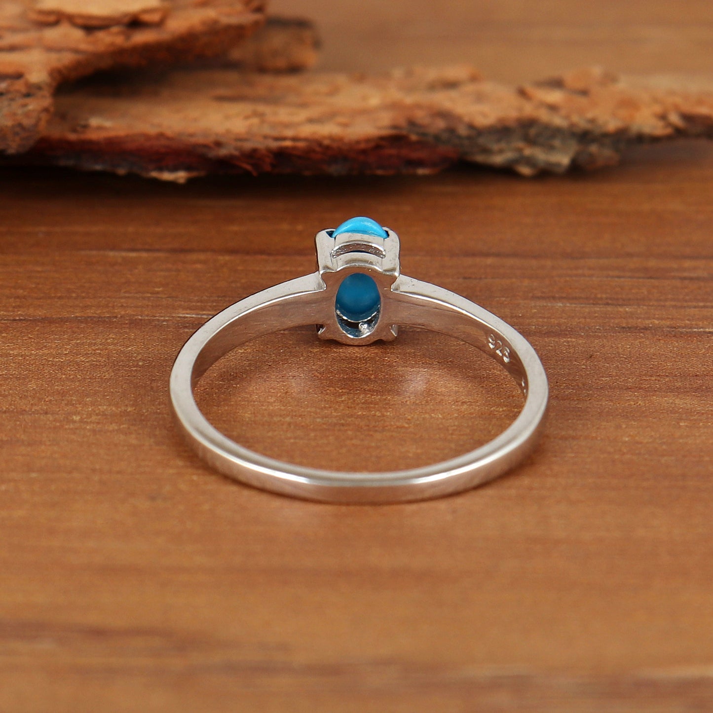 Sleeping Beauty Turquoise Ring-925 Sterling Silver Ring-Oval Cabochon Turquoise Ring-Turquoise Jewelry-Perfect Gift-Women's Jewelry for Gift