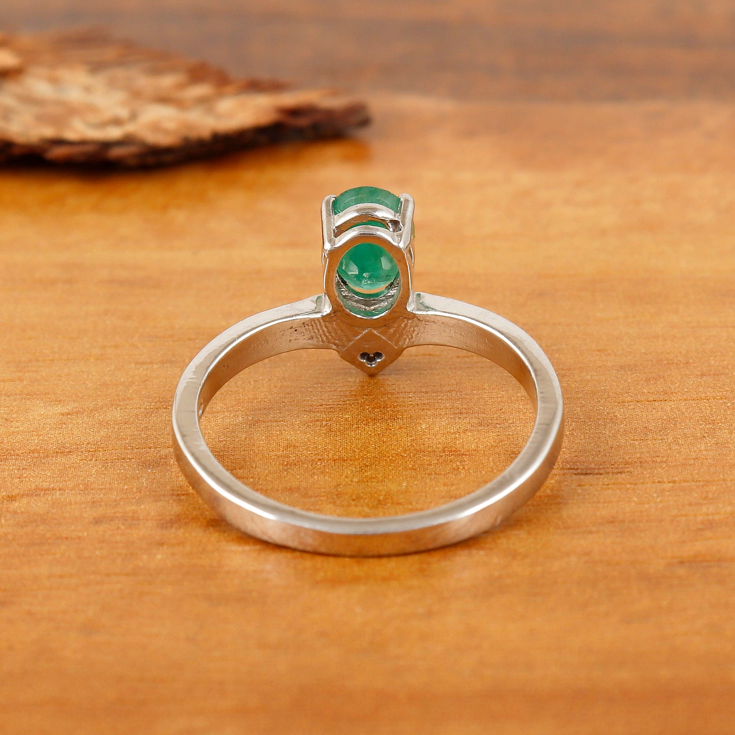 Natural Emerald Oval Cut Gemstone Ring-925 Sterling Silver Ring-Diamond Emerald Ring-Handmade Ring-Engagement Ring-Wedding Gift for Her