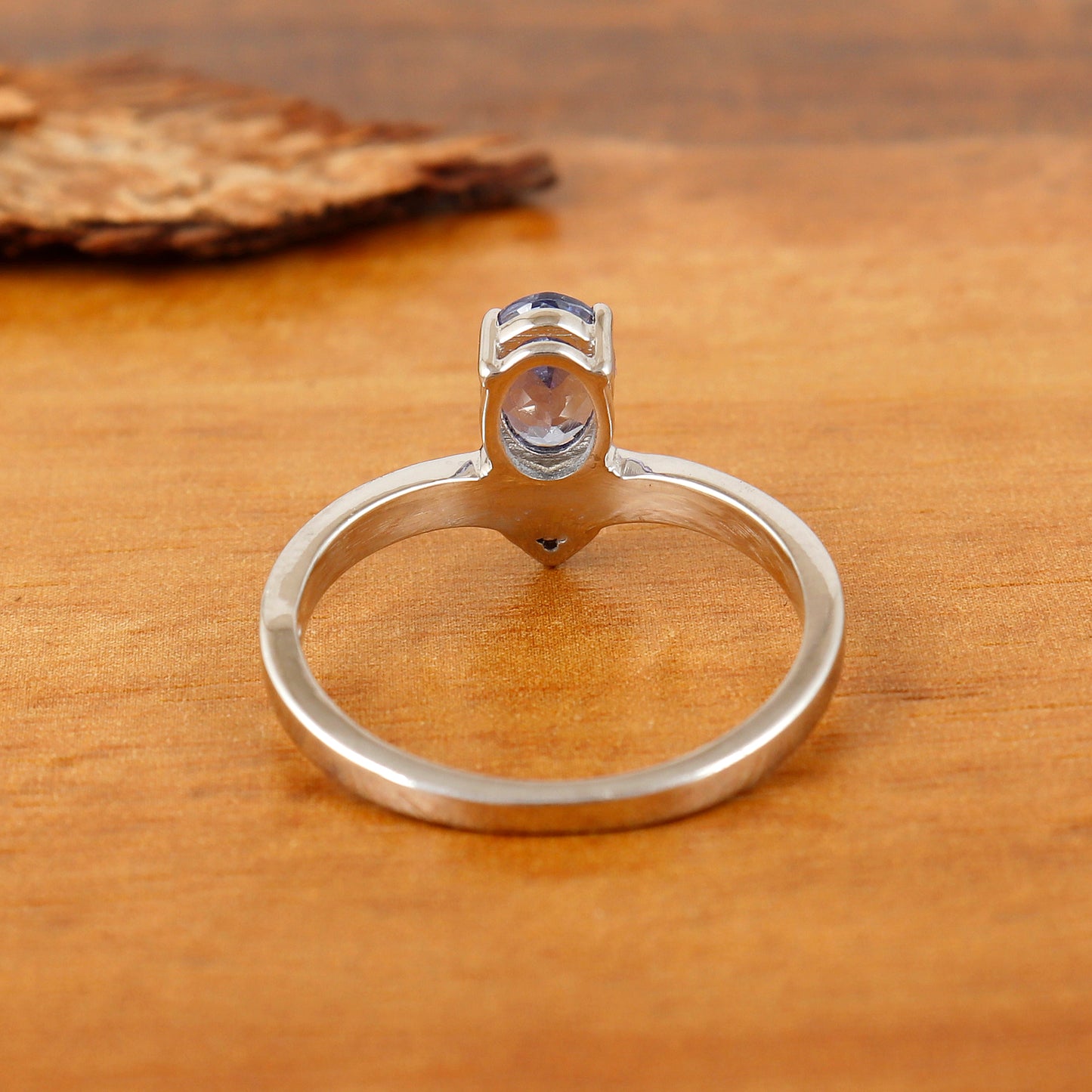 Natural Tanzanite Oval Faceted Gemstone Ring December Birthstone Ring Diamond Ring Gift for Her