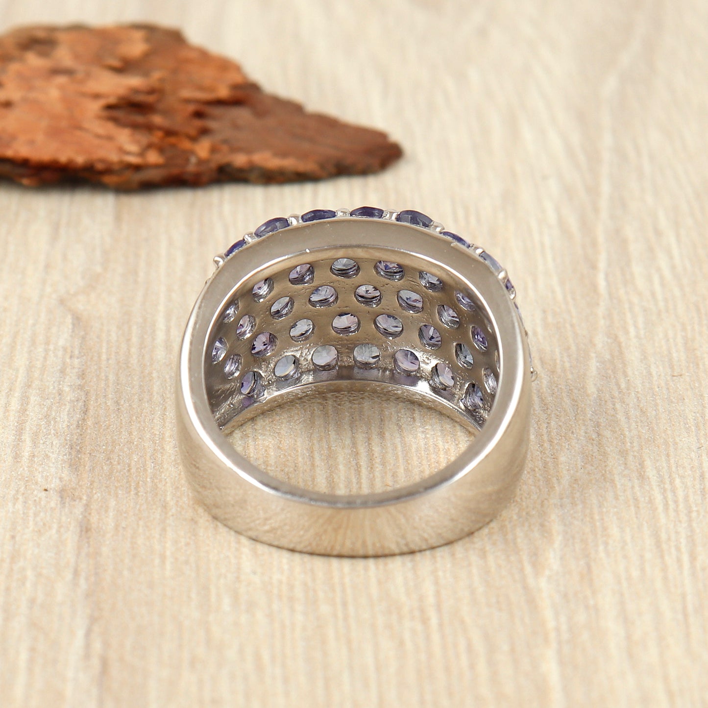 Natural Tanzanite Wedding Ring-925 Sterling Silver Ring-December Birthstone Ring-Engagement Gift-Tanzanite Jewelry-Anniversary Gift for Her