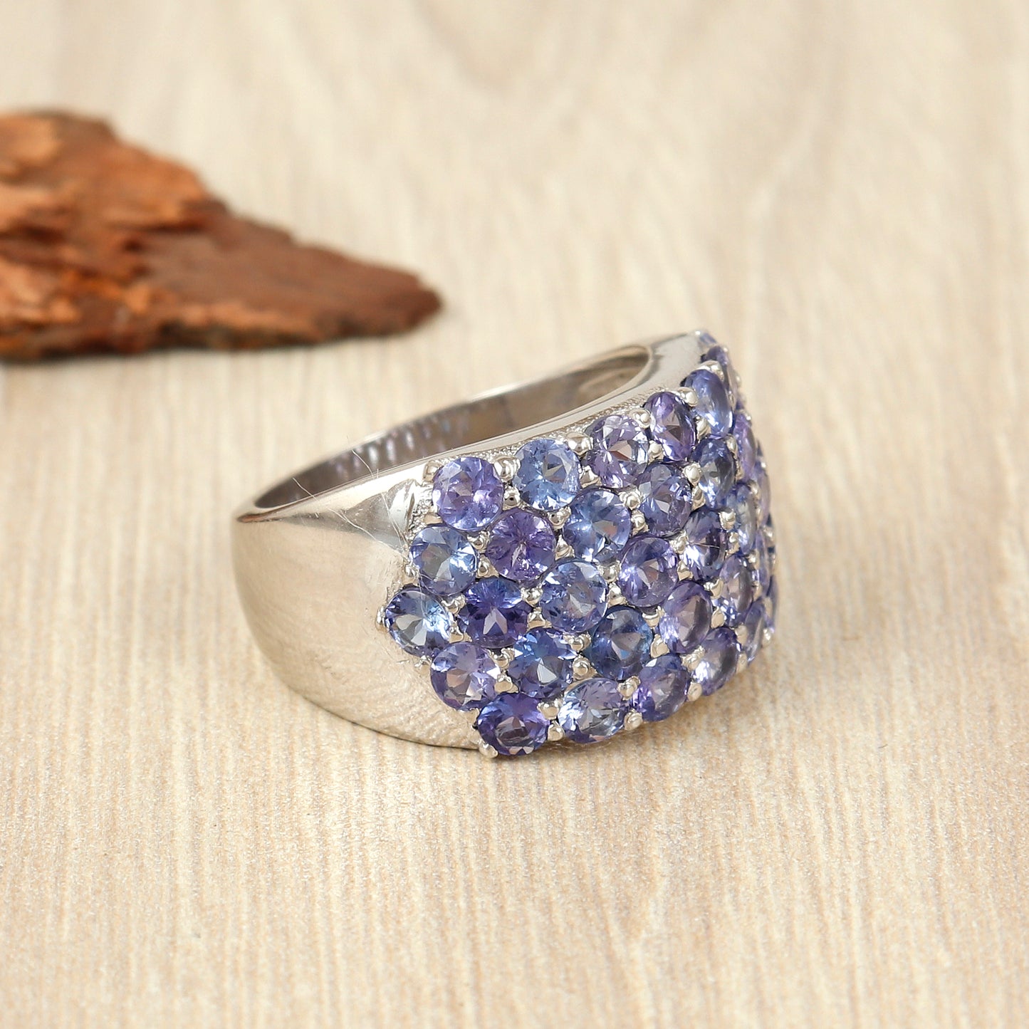 Natural Tanzanite Wedding Ring-925 Sterling Silver Ring-December Birthstone Ring-Engagement Gift-Tanzanite Jewelry-Anniversary Gift for Her