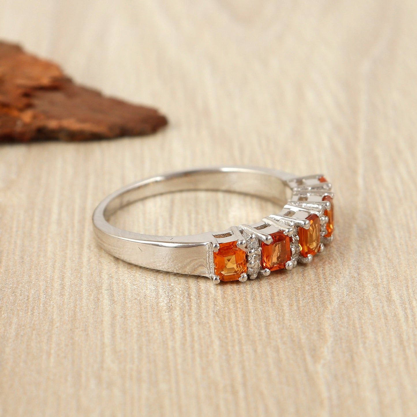 Natural Yellow Sapphire Ring-925 Sterling Silver Ring-Octagon Sapphire Ring-September Birthstone-Precious Gemstone Ring-Dainty Ring for Gift