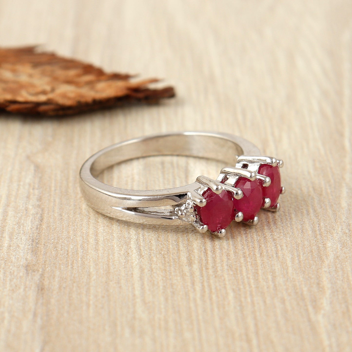 Natural Ruby Oval Cut Gemstone Ring-925 Sterling Silver Ring-Diamond Ring-July Birthstone Ring-Handmade Ring-Wedding Ring Gift for Her