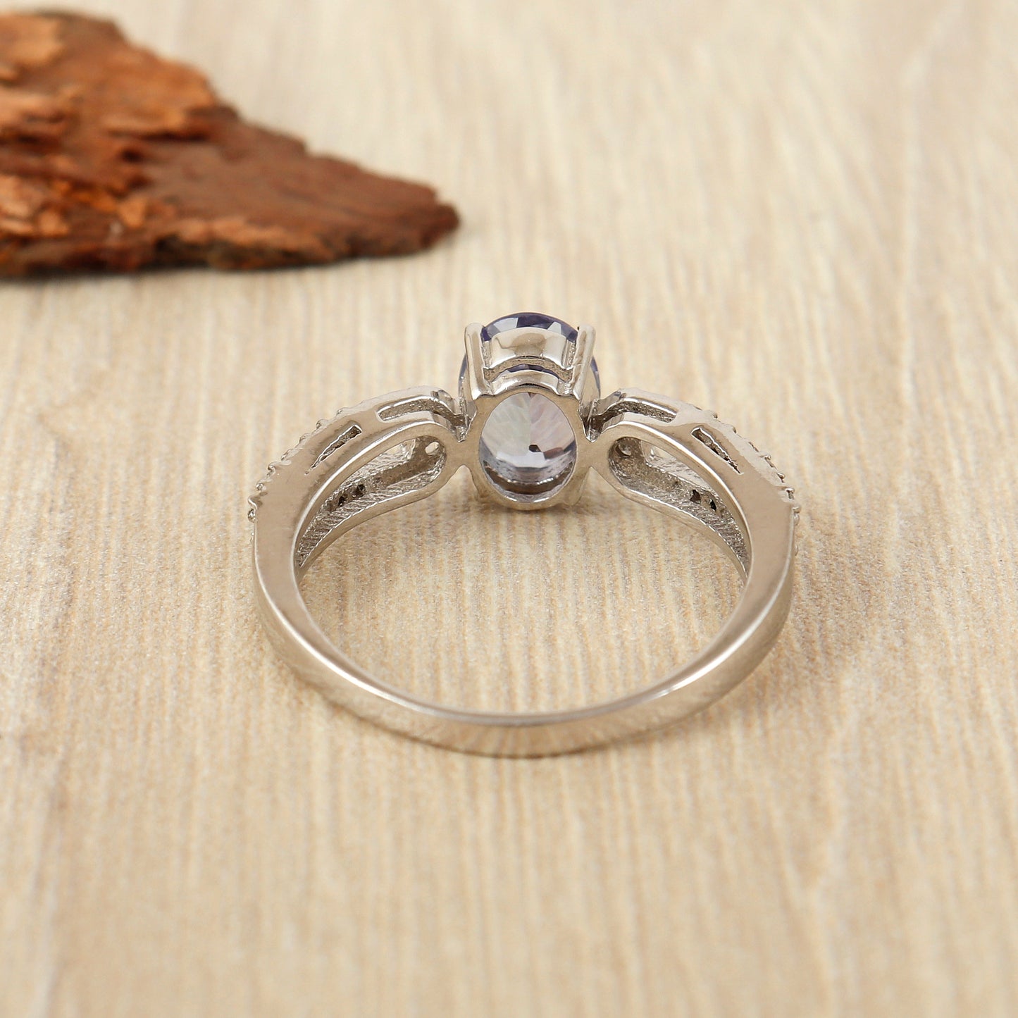 Natural Tanzanite Oval Cut Gemstone Ring-925 Sterling Silver Ring-Tanzanite Cluster Ring-Diamond Ring-Tanzanite Statement Ring-Wedding Gift