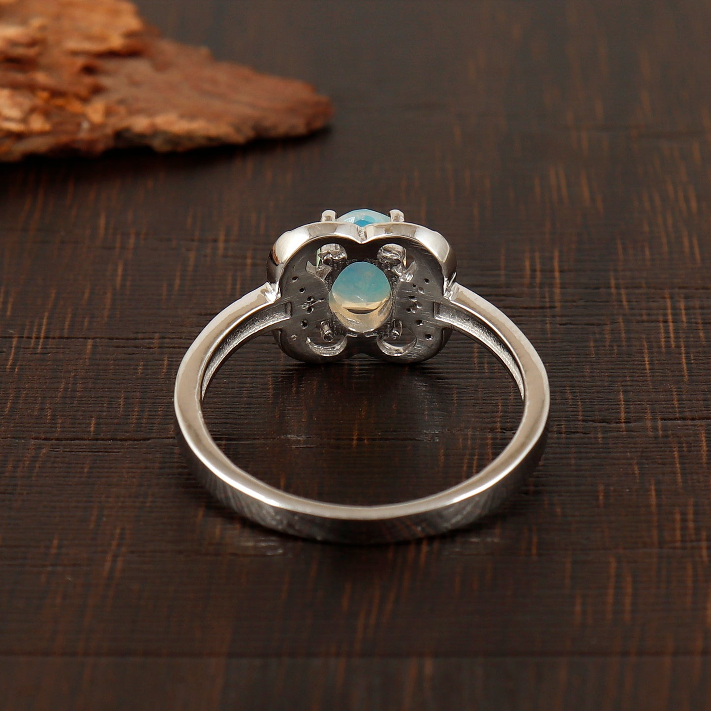 Natural Ethiopian Opal Oval Cut Gemstone Ring-925 Sterling Silver Ring-Multi Fire Opal Ring-7x5mm Opal Ring-Engagement Ring-Wedding Gift Her