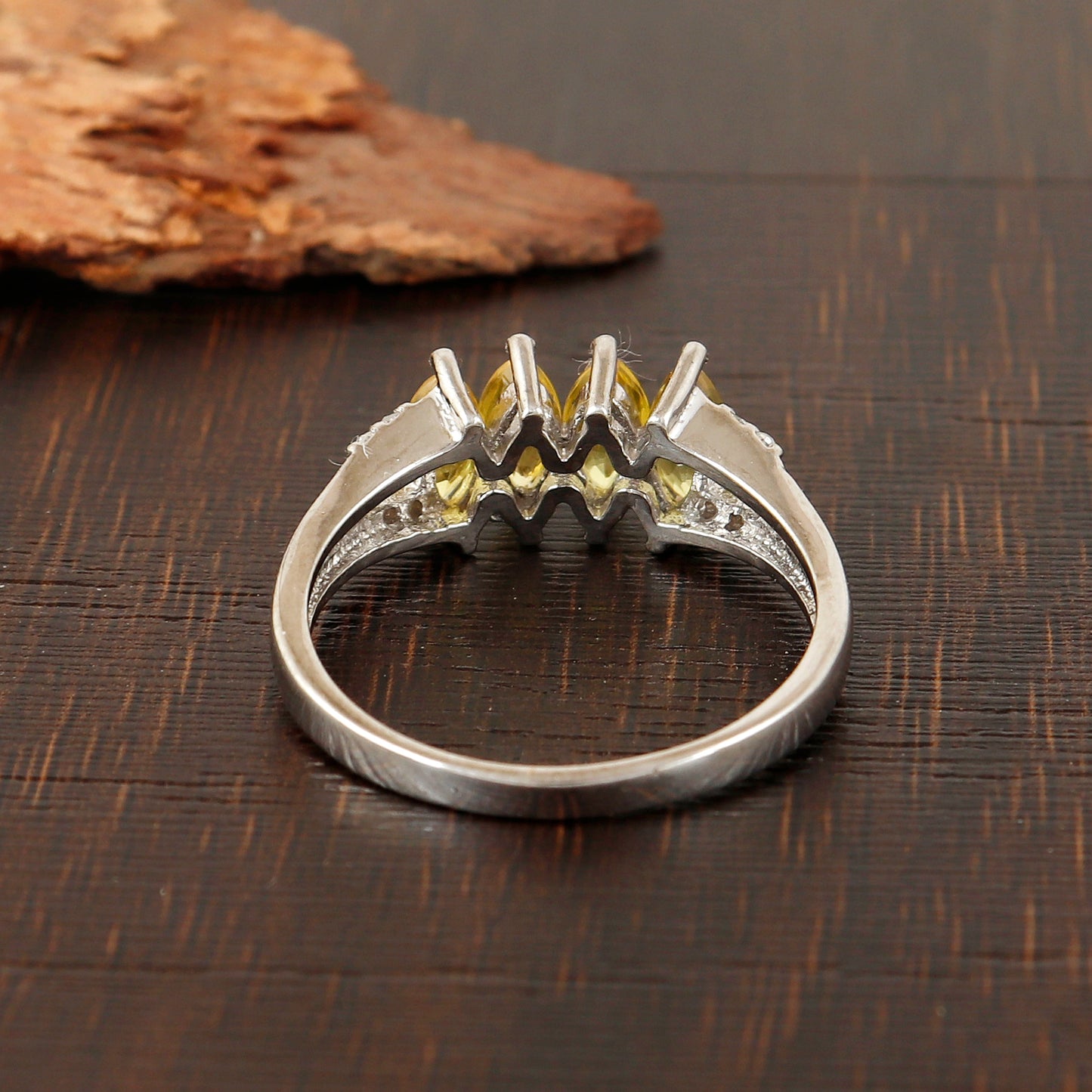 Yellow Sapphire Marquise Cut Gemstone Ring-925 Sterling Silver Ring-Diamond Ring-Sapphire Silver Ring-Engagement Ring-Wedding Gift for Her
